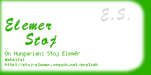 elemer stoj business card